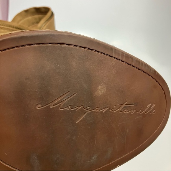 Margaritaville Jazz faux leather ankle boots heels tan size 10 casual neutral - Picture 6 of 8